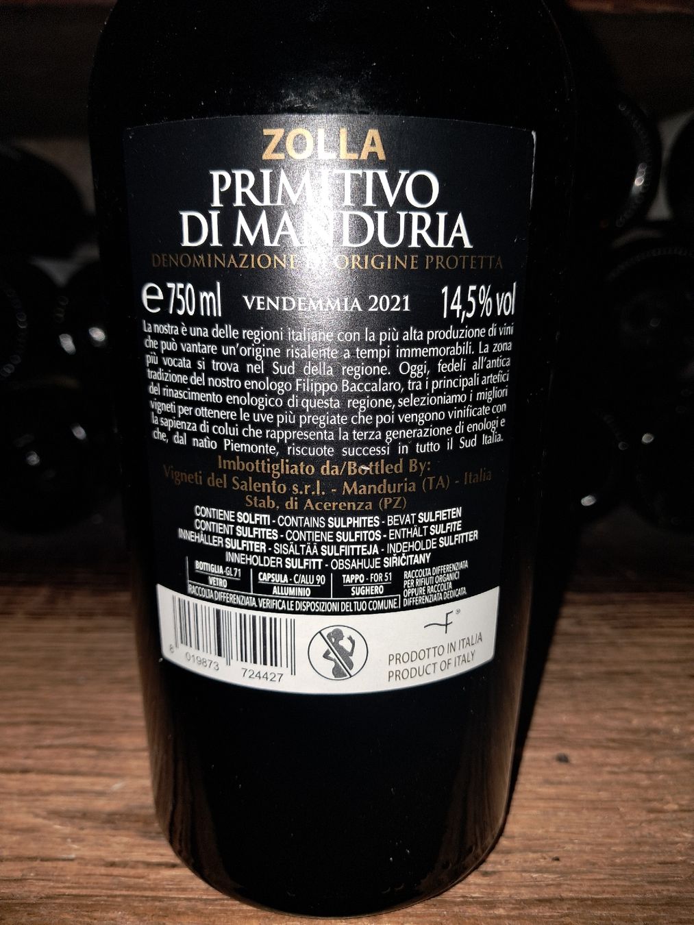 Vino: Zolla Primitivo di Manduria 2021 – Nuovo e nell'imballaggio originale da Le locle venduto da juliensaran 3
