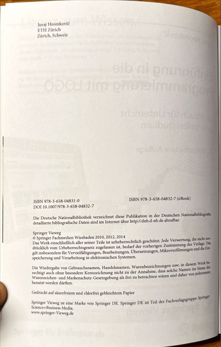 Bücher: Einführung in die Programmierung mit LOGO – Gebraucht aus Münchenbuchsee von marlin68 1
