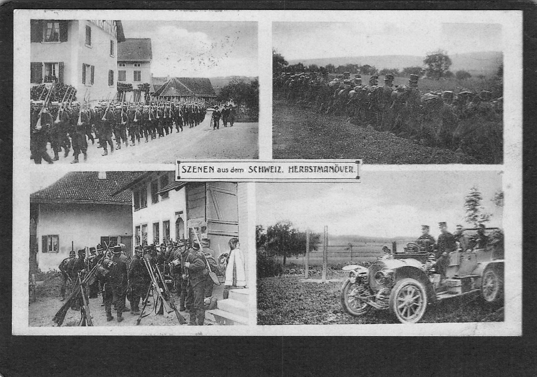 Cartoline postali: -Szenen  Schweiz. Herbstmanöver,1908 – Usato da Reichenburg venduto da Pipo-67