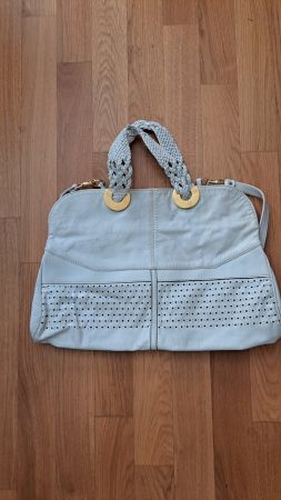 sac vintage en cuir blanc DIVA des années 70