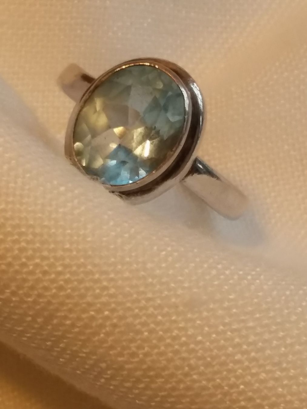 Anelli: Blauer Topas Sterling Silber Ring, Gr. 57 – Usato da Zürich venduto da philpip 2