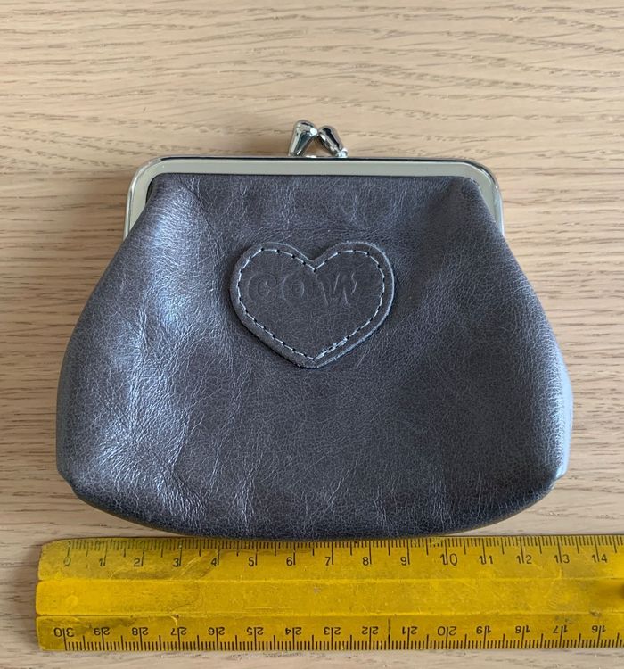 Grey deals leather purse