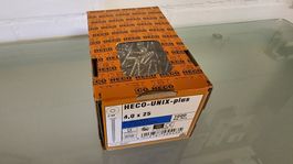 1000 Schrauben Heco-Unix-plus 4,0x25 mm