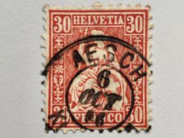 1862, Weisses Papier, ZNr. 33, Voll-O AESCH