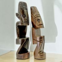 Statues Taino sculptées à la main bois de Guayacan Caraïbes