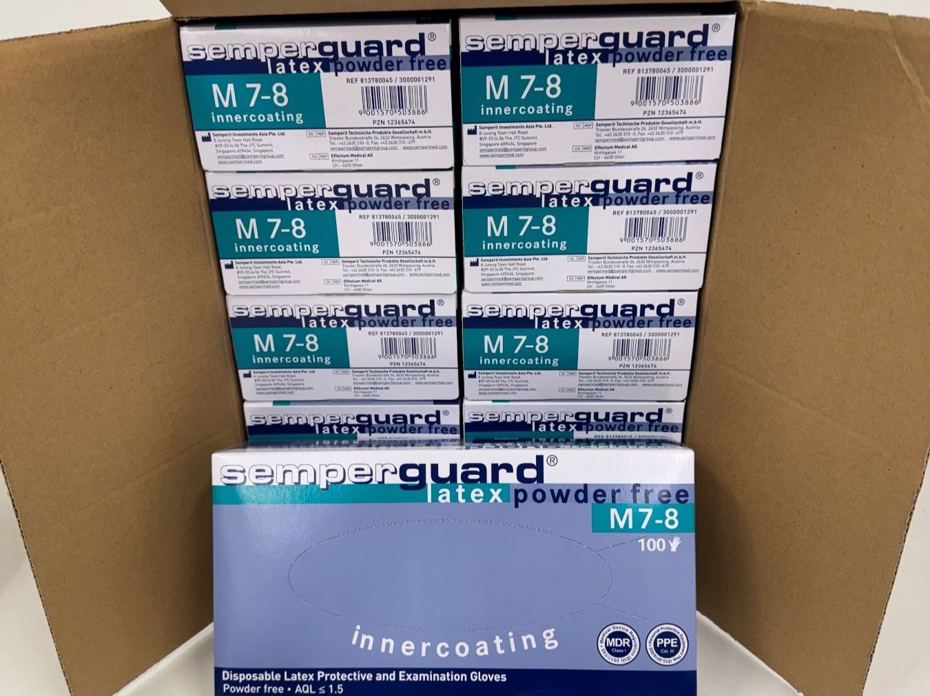 Guanti & manicotti: Semperguard Handschuhe Latex 10x100 Stk. M – Nuovo e nell'imballaggio originale da Oensingen venduto da Liquidations-Shop