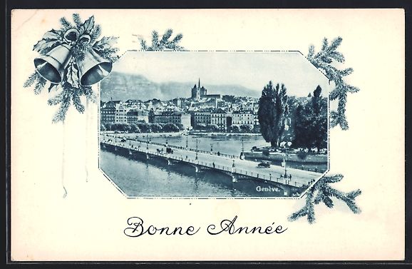 Cartes postales: Litho Genève, Ortsansicht aus der Vogel – D'occasion à Berlin par bartko-reher