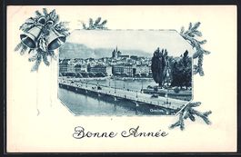 Litho Genève, Ortsansicht aus der Vogel
