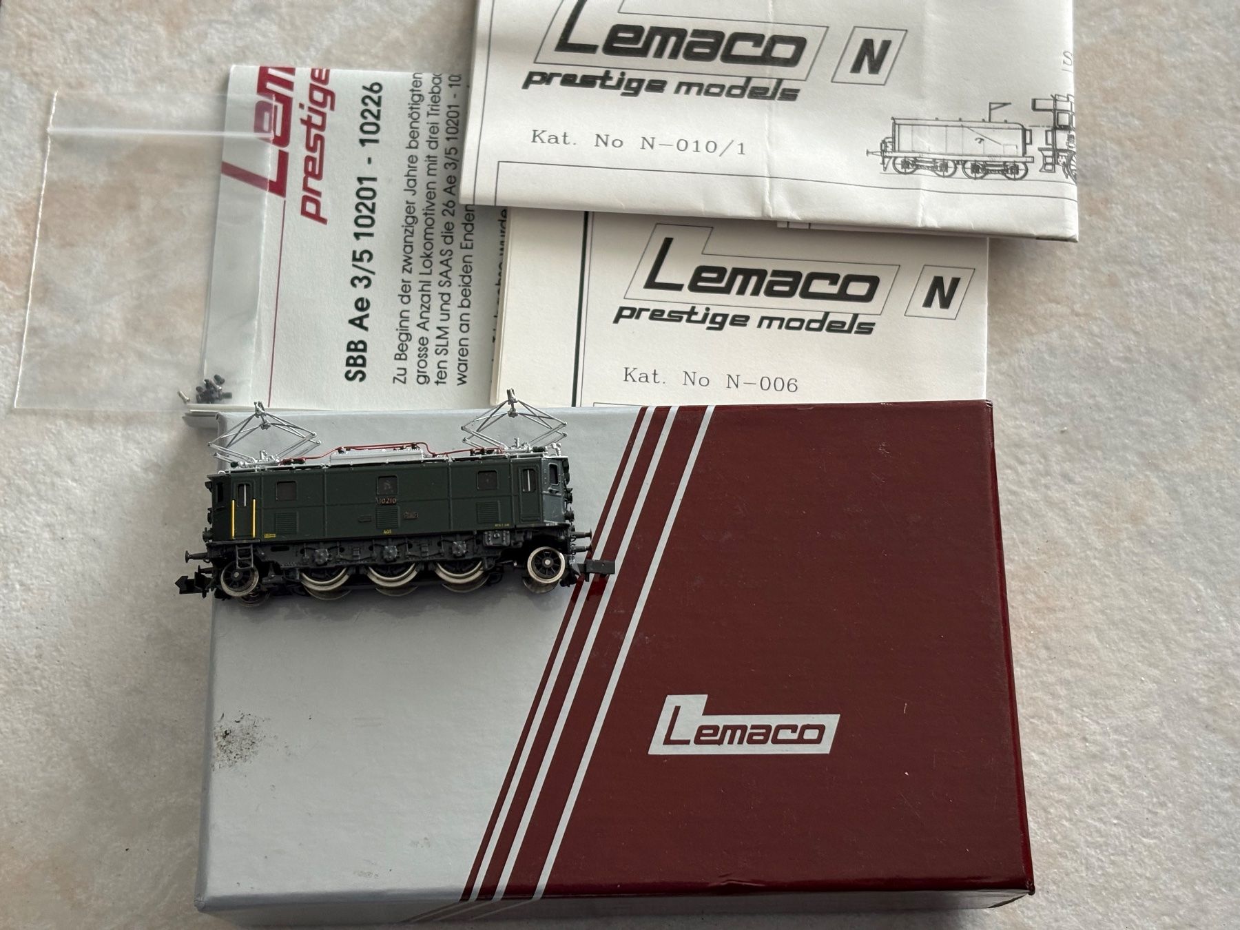 Lemaco Modellini di ferrovie: Lemaco N-006 Elok Ae 3/5 10210 SBB Messing – Nuovo (secondo la descrizione) da Hauterive NE venduto da eriamch 2