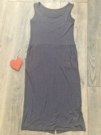 Damen Kleid ärmellos grau Baumwolle M guter Zustand