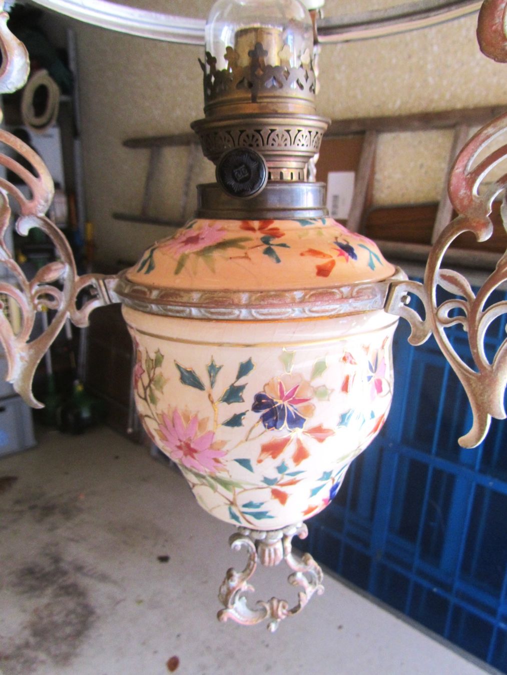Lampade: Antike Hängelampe Lampe Jugendstil Petroleumlampe Top – Usato da Seengen venduto da mikelele 1