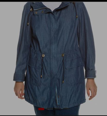 Jeans-Parka, Taillen-Tunnelzug, Kapuze *Ulla Popken* 100% B