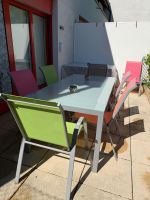 Ensemble de jardin en aluminium avec 7 chaises