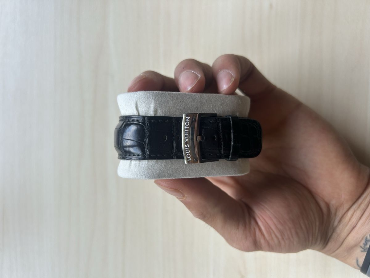 Louis Vuitton Orologi: Louis Vuitton Watch Chronograph Automatic Black Leather Band – Nuovo (secondo la descrizione) da Roggwil BE venduto da PJ-STORE 3