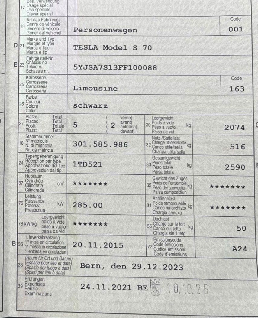 Tesla Autos: Tesla Model S 70,  schwarz,  Motor defekt,  Akku top! – Defekt aus Leuzigen von mac_s5sn 5