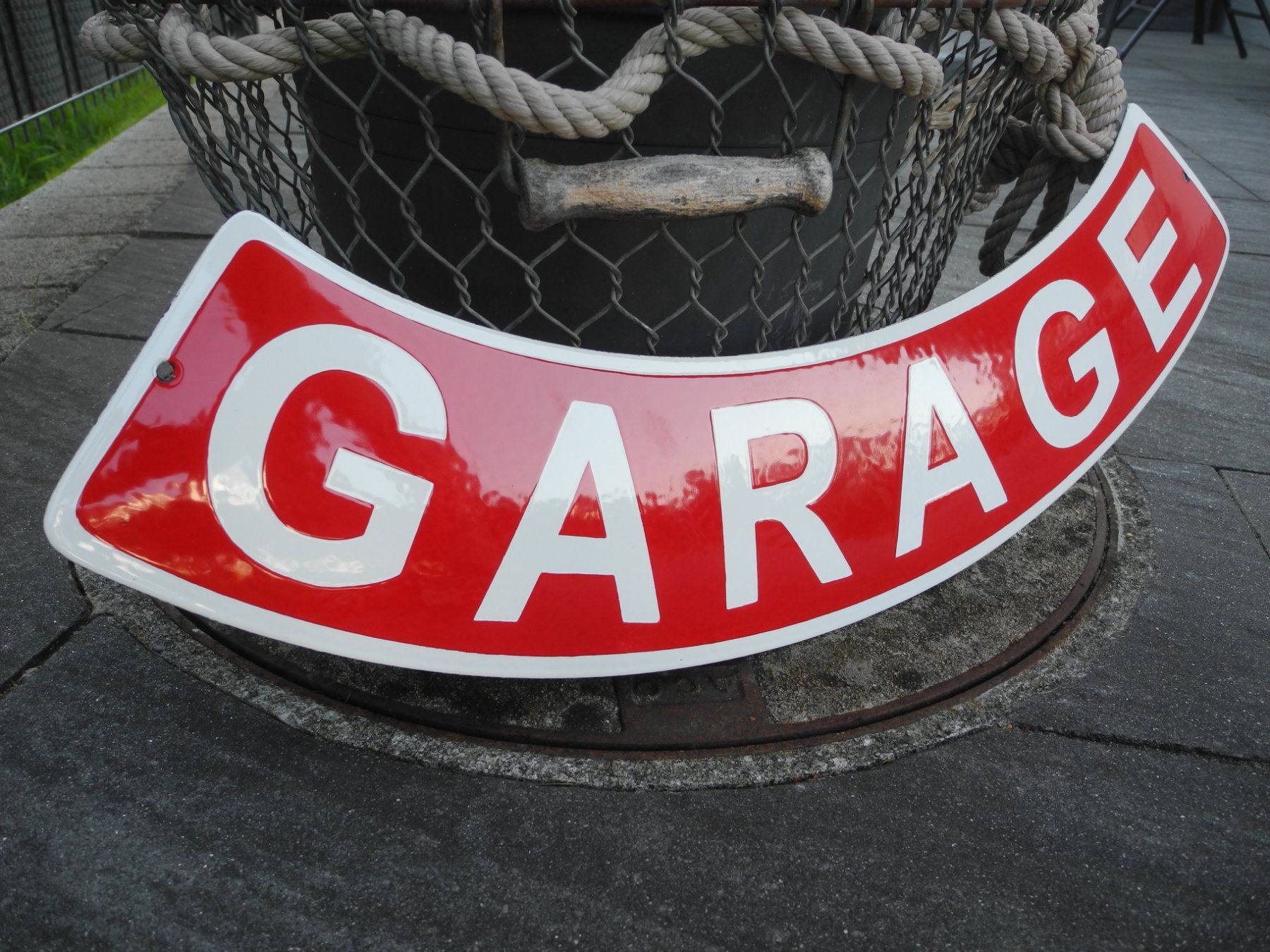 Insegne: GROSSES GARAGE EMAILSCHILD – Usato da Reinach AG venduto da Huckleberrysix 1