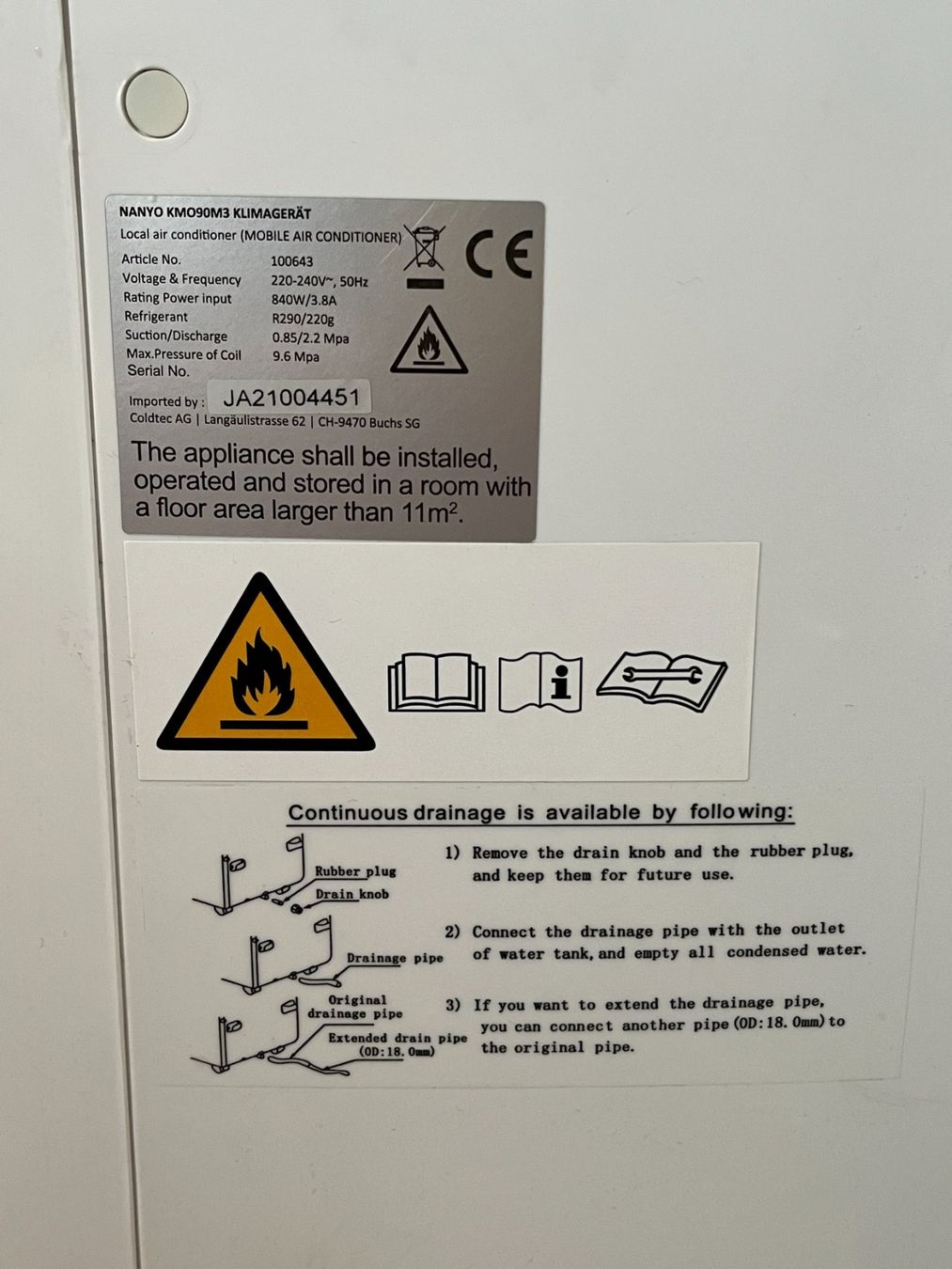 Nanyo Climatiseurs: Nanyo KMO90M3 Klimagerät – D'occasion à Zürich par elenaknecht 5
