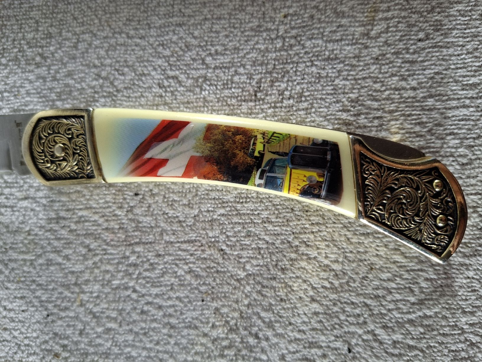 Taschenmesser: Falkner Klappmesser "Schöne Schweiz " Postauto – Neu (gemäss Beschreibung) aus Grindelwald von carro5 3