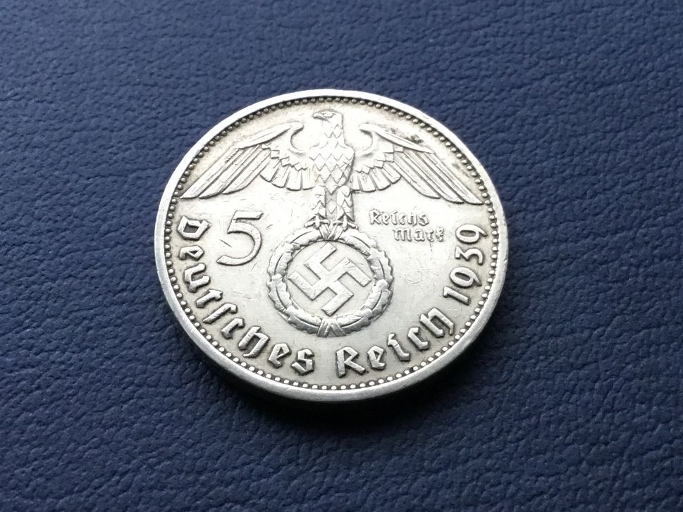 Tutti le monete: 5 Reichsmark 1939 E.     Sehr selten VZ +++ – Usato da St. Margrethen SG venduto da alfapeugeot10 5