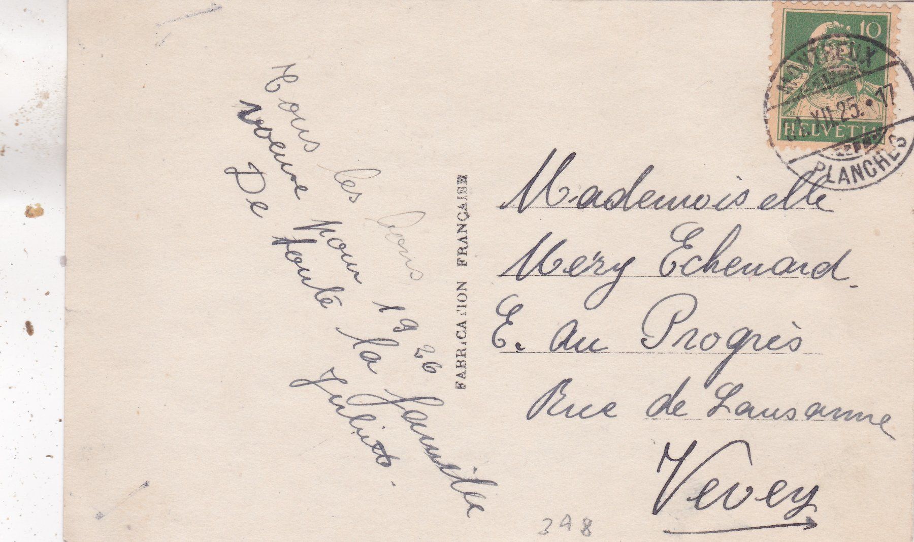 Cartoline postali: Kitsch Korb mit Blumen 1925 – Usato da Herisau venduto da Lisegrat2008 1
