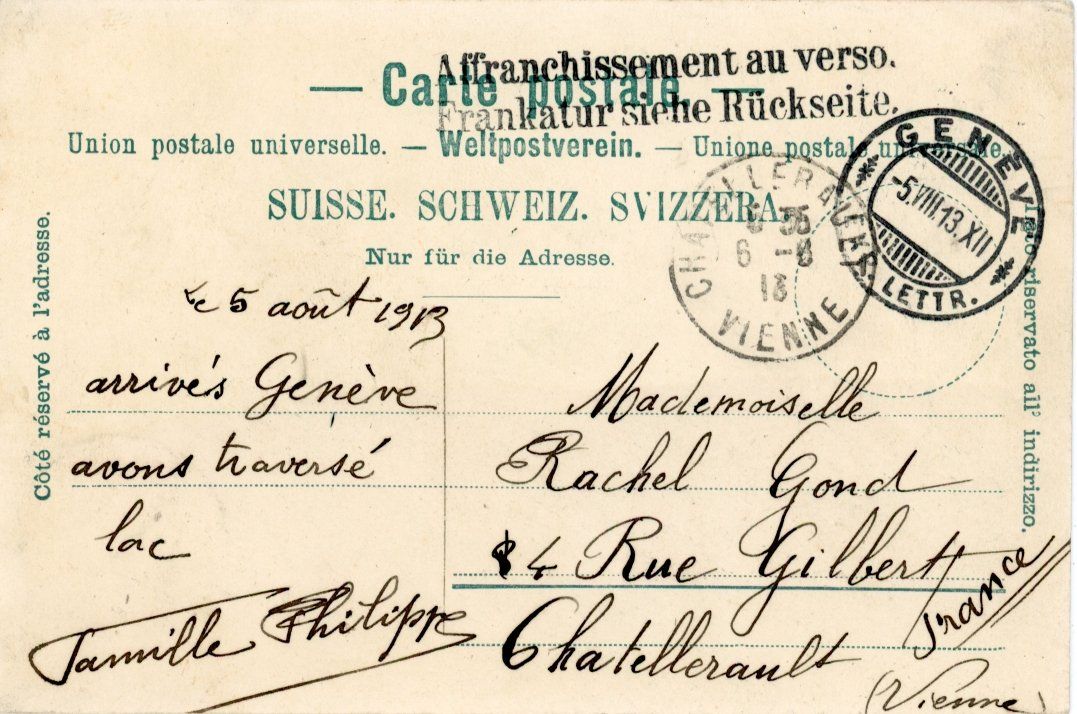 Ansichtskarten: Gentilino - St. Abondio e Barca   TI      um 1913 – Gebraucht aus Brig von Valcards54 1