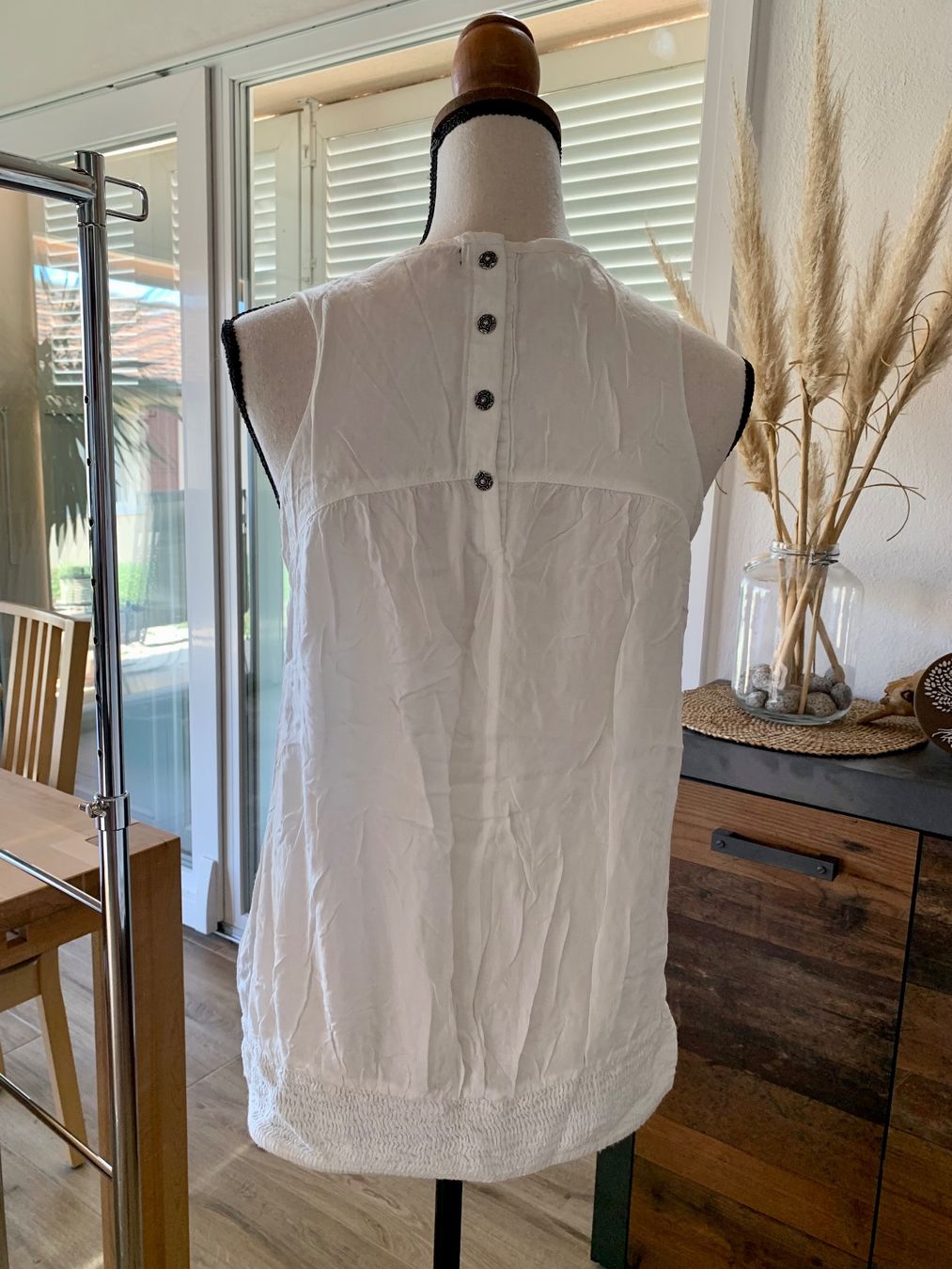 Stradivarius Top: Débardeur Stradivarius coton blanc sequins T.M – Usato da Perroy venduto da barballalla 1