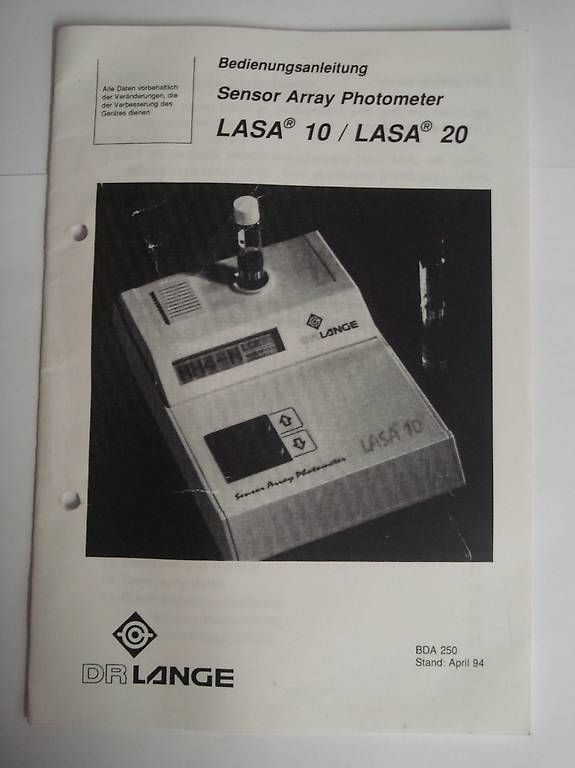 Misurare: Dr. Lange Sensor Array Photometer LASA 20 Spektralphotometer – Usato da Walzenhausen venduto da nobelsales 9