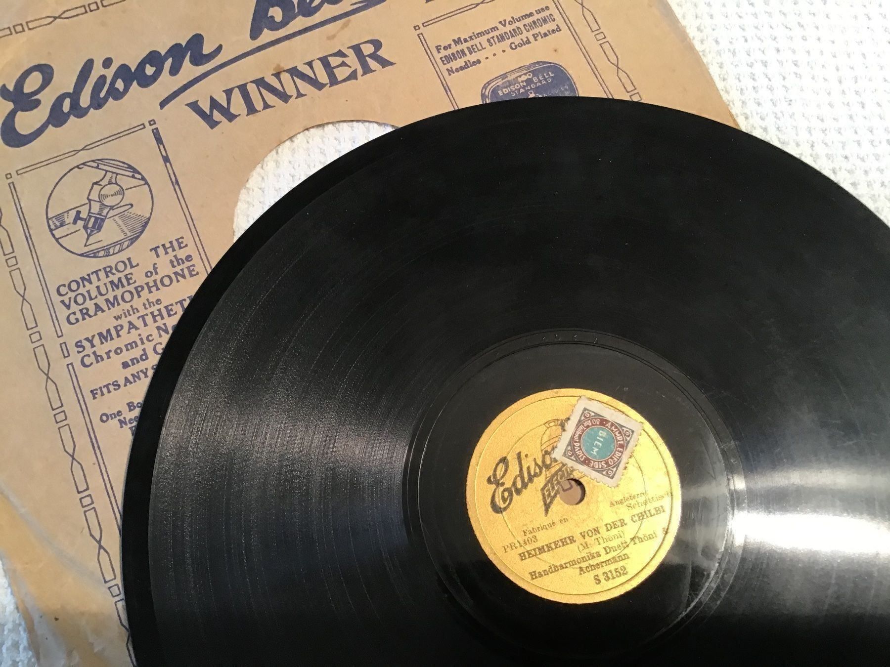 Dischi in vinile: 3 Schellackplatten  Ed.Bell+Columbia – Usato da Oberdorf NW venduto da Walenstock01 2