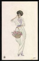 Foto-AK NPG Nr. 3871: Dame mit Blumenkor