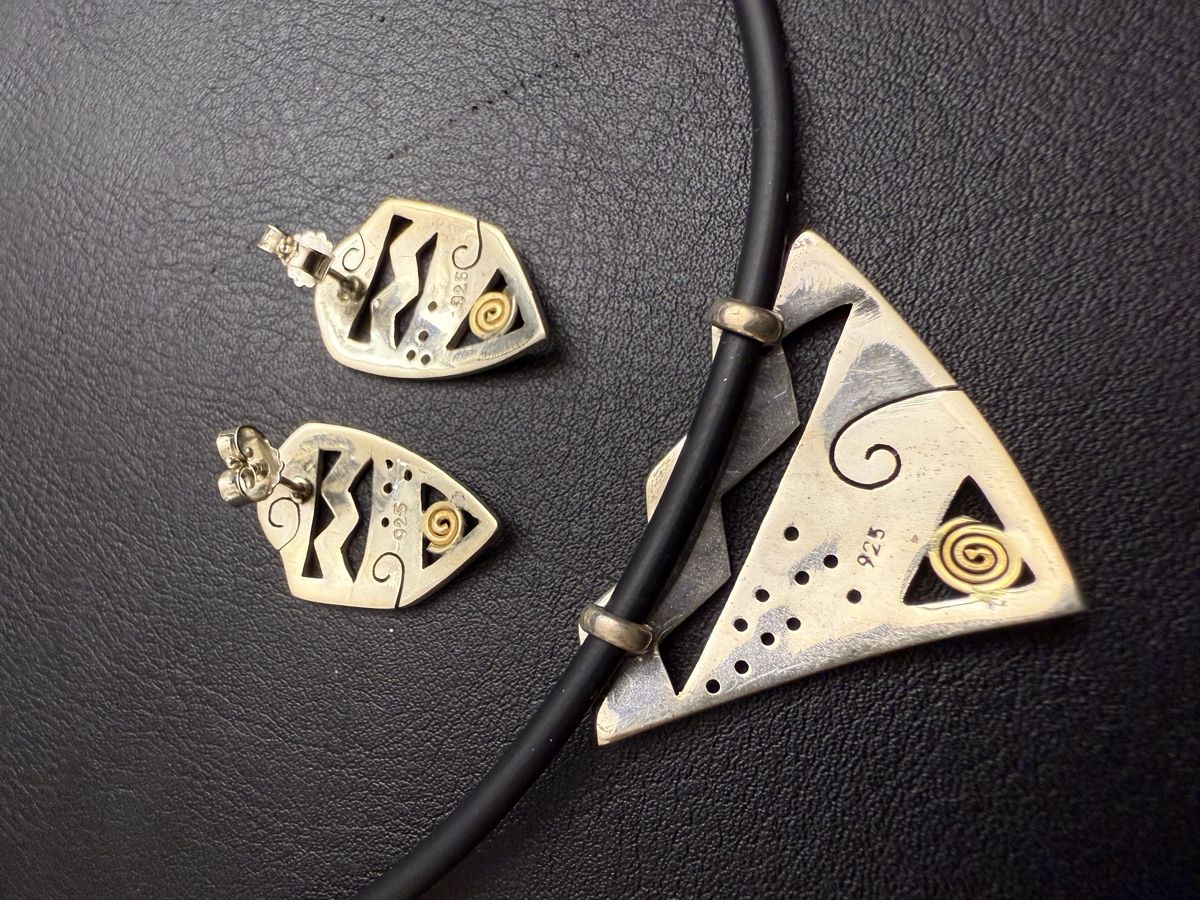 Catenine: Collier mit Silber-Anhänger und Silber-Ohrsteckern – Nuovo (secondo la descrizione) da Thalheim AG venduto da Cox-51 2