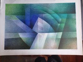 SVEN KNEBEL SEHR GROSSE LITHOGRAPHIE SIGNIERT KÜNSTLERPROBE