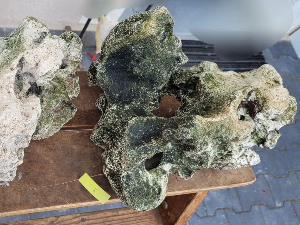 CNZ Aquarium Deko Pflanze Aus Kunststoff - Lebensecht, 25,4 Cm Hoch, Grün Mit Gewichteter Keramikbasis