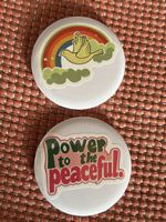Frieden Brosche / Peace Button 2er Set