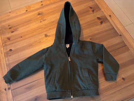 Kinder Hoodie Khaki / dunkelblaues Futter Grösse 3 Jahre