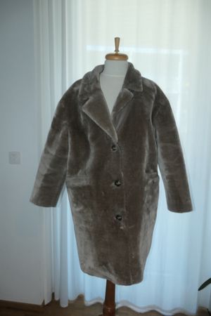 Mantel Damen MNG Grösse 4 braun Kunstleder/Lammfellimitat