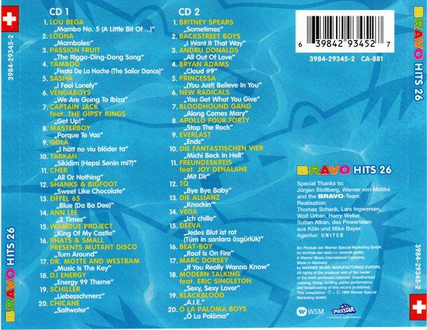 CD: 2-CD V.A. - Bravo Hits 26 (1999) – Usato da Möriken AG venduto da mineralia 1