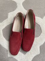 Edle Letomirsky Schuhe – rote Veloursleder Slipper, Gr. 37,5