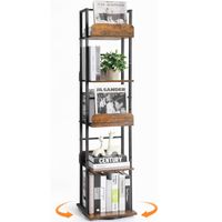 Drehbares Bücherregal, Standregal, 6 Ebenen, schmales Regal