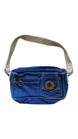 Damen Bauchtasche Jeans Optik Blau neuwertig