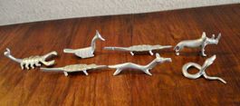Dekorative Tierfiguren. 7-teiliges Set, Vintage