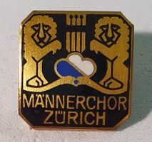 AA973 - Alter Reversknopf Männerchor Zürich Wappen Löwe