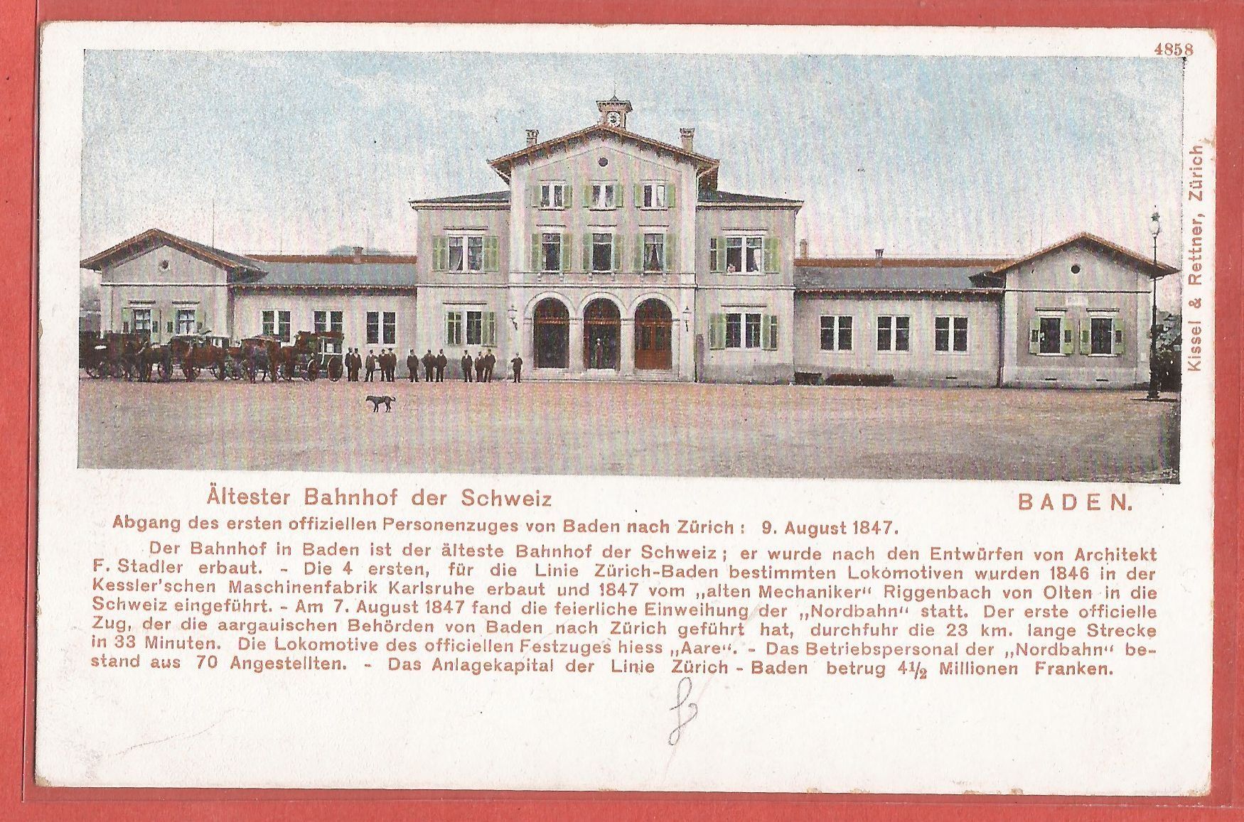 Cartes postales: Baden - Bahnhof mit Kutschen - ca. 1900 – D'occasion à Fislisbach par Porano