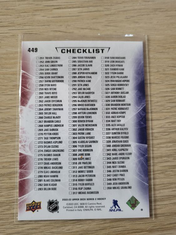 Leon DRAISAITL & NATHAN MacKINNON SERIES 2 CHECKLIST 251-350 (Gebraucht ...