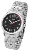 Q&Q by Citizen Herrenuhr Edelstahl Schwarz 40 mm NEU