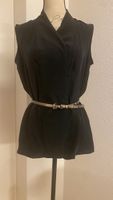 Chemise noire, taille 36, sans manches et sans col, coton 4