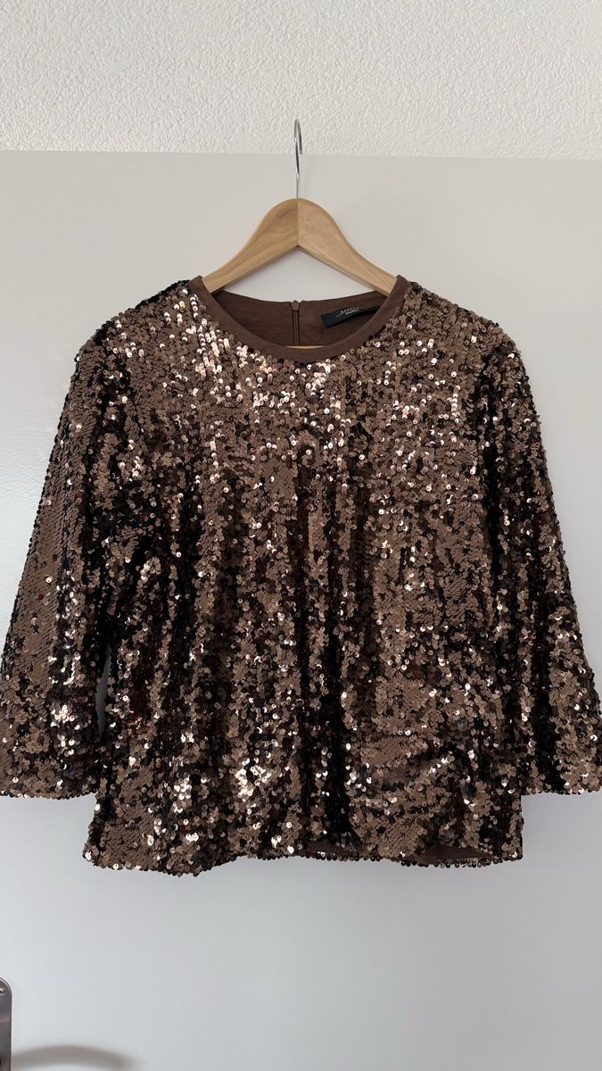 Max Mara Top: Max Mara Weekend Pailletten Top, langarm Gr. M – Usato da Uetikon am See venduto da papst66
