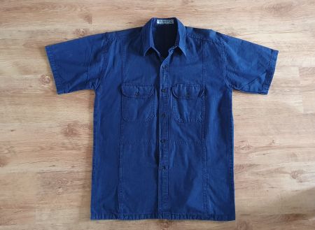 schönes kurzarm Jeans Hemd dunkelblau