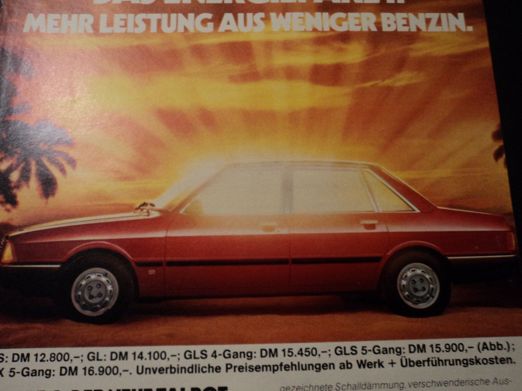 Talbot Documenti: Prospekt Werbung Talbot Solara 1977 – Usato da Schwarzenburg venduto da modelCARama 1