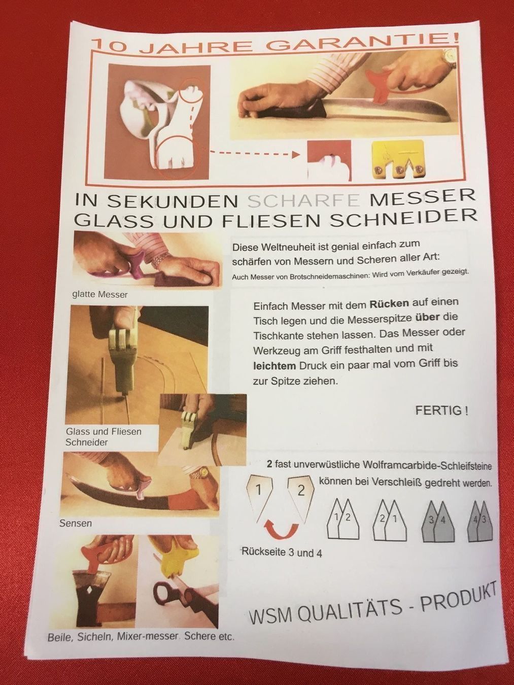 Tutti gli attrezzi: Messer, Scheren Schleifer, Glasschneider, Preis pro Stück – Nuovo e nell'imballaggio originale da Binningen venduto da Deco06 6