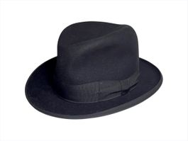 Vintage Augsburger Standard Club Fedora Hut Gr. 60, schwarz